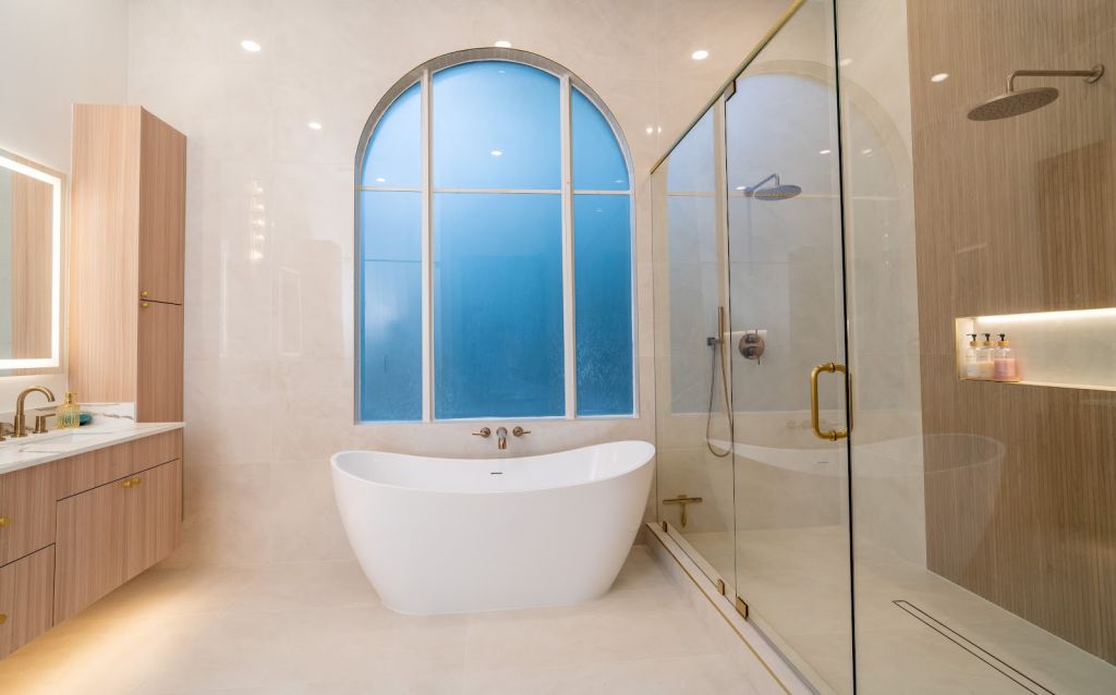 Arched Window Bathroom