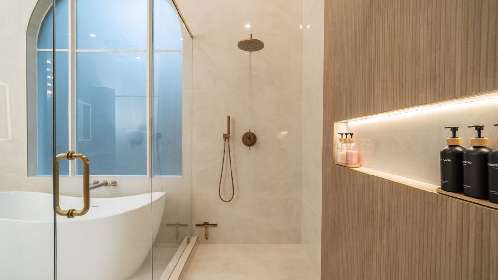 Arched Window Bathroom