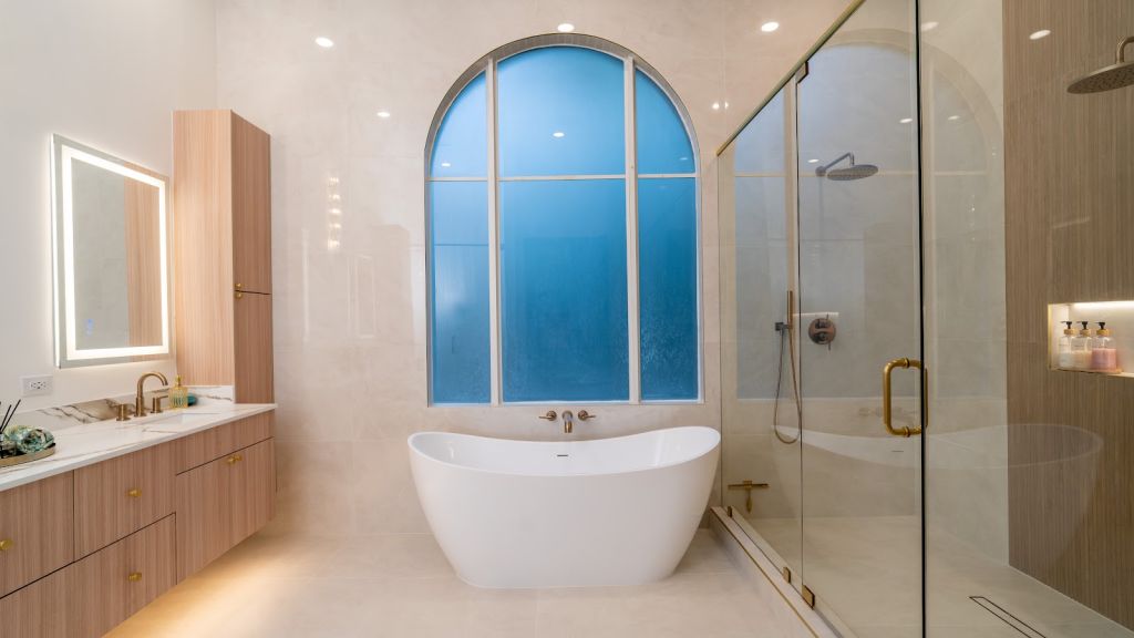 Arched Window Bathroom