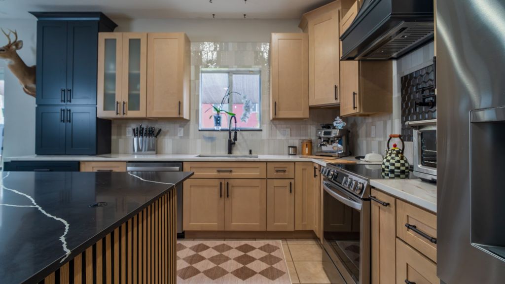Navy and Maple Kitchen