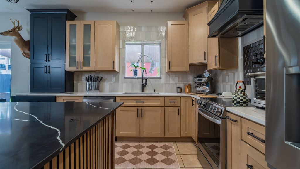 Navy and Maple Kitchen
