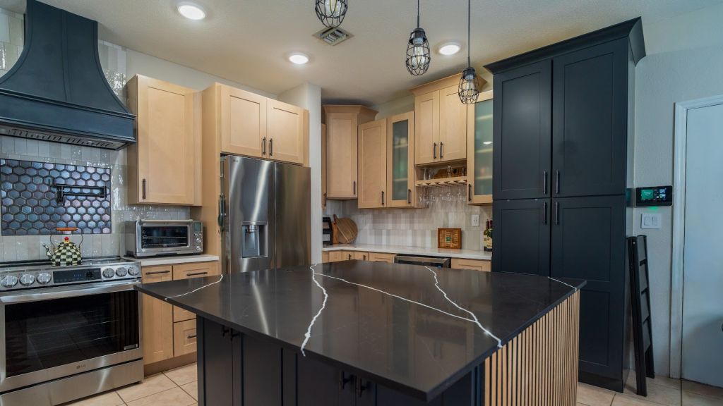 Navy and Maple Kitchen