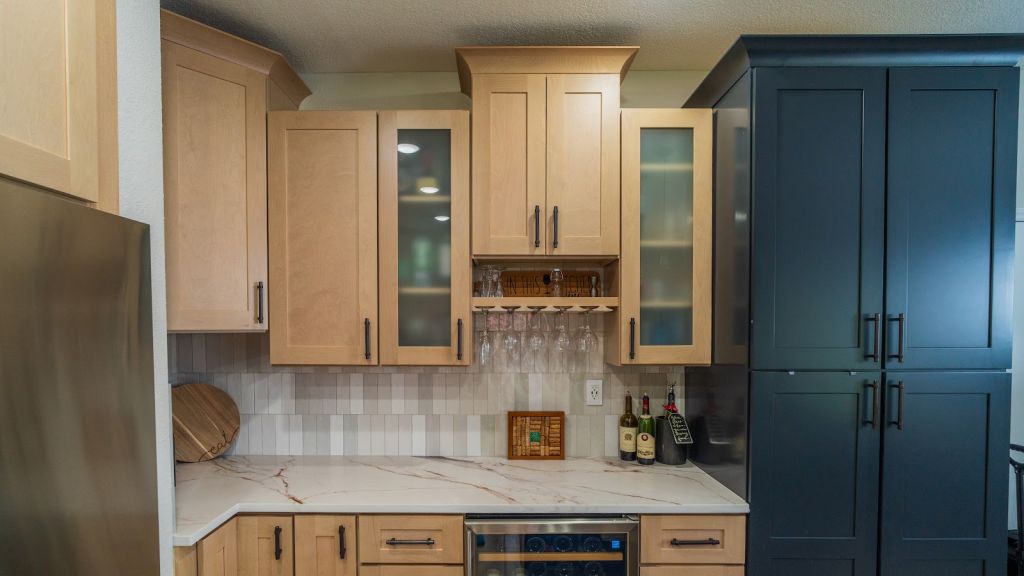 Navy and Maple Kitchen