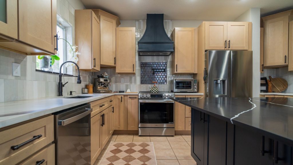 Navy and Maple Kitchen