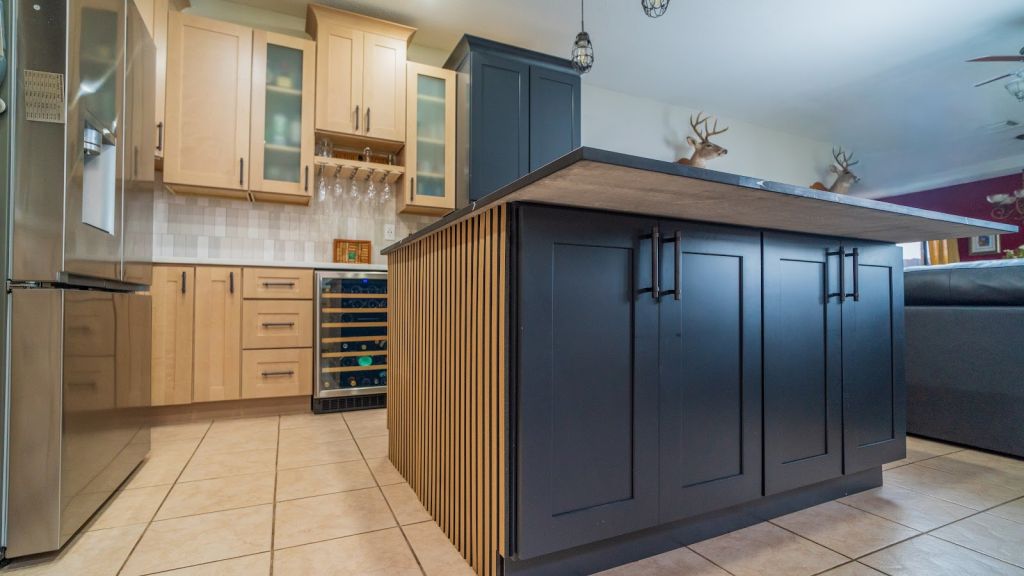 Navy and Maple Kitchen