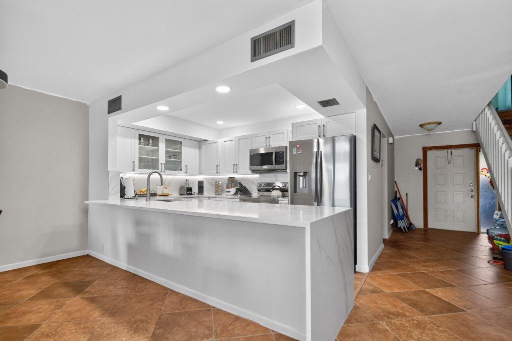 Marble Waterfall Kitchen