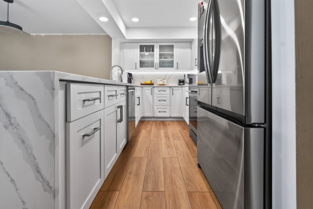 Marble Waterfall Kitchen