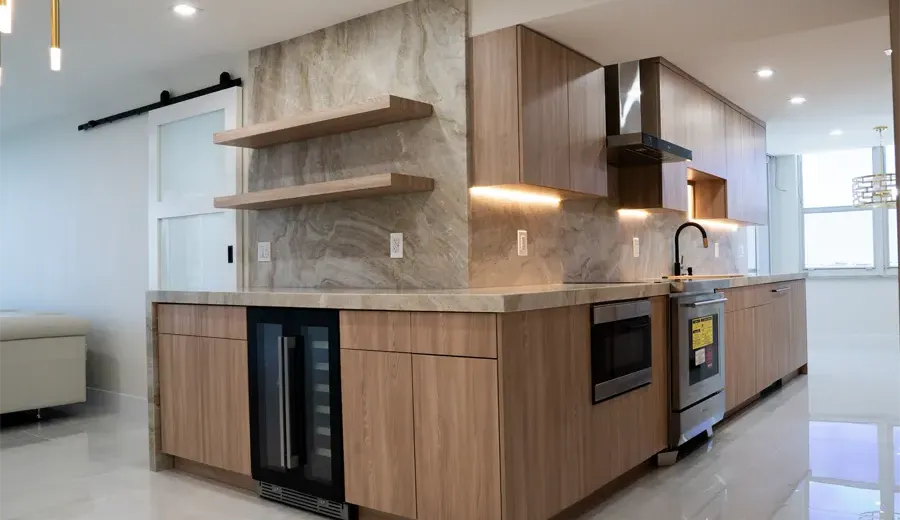 Oceanfront Condo Kitchen - 220 sqft | Finished